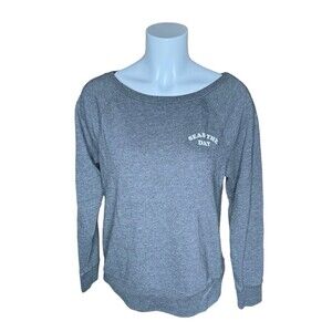 Victorias Secret Pink Back Cutout Sweatshirt Charcoal Grey Womens XS